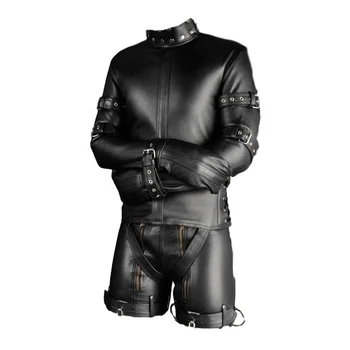 bondage mens real leather straitjacket leather l