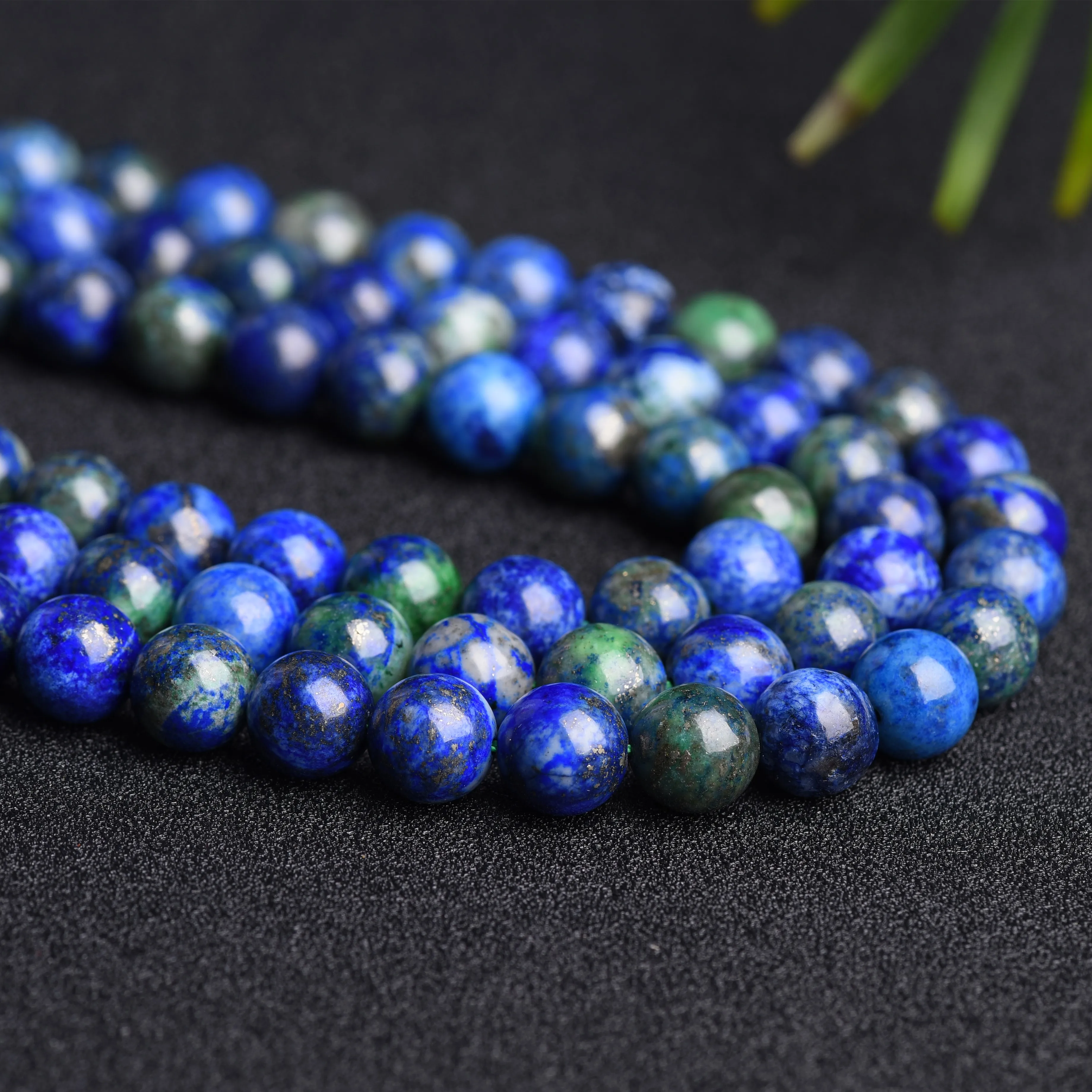 

Wholesale High Quality Gemstone Natural Loose Round Beads Azurite Malachite Chrysocolla Lapis Lazuli bead for Jewelry Making