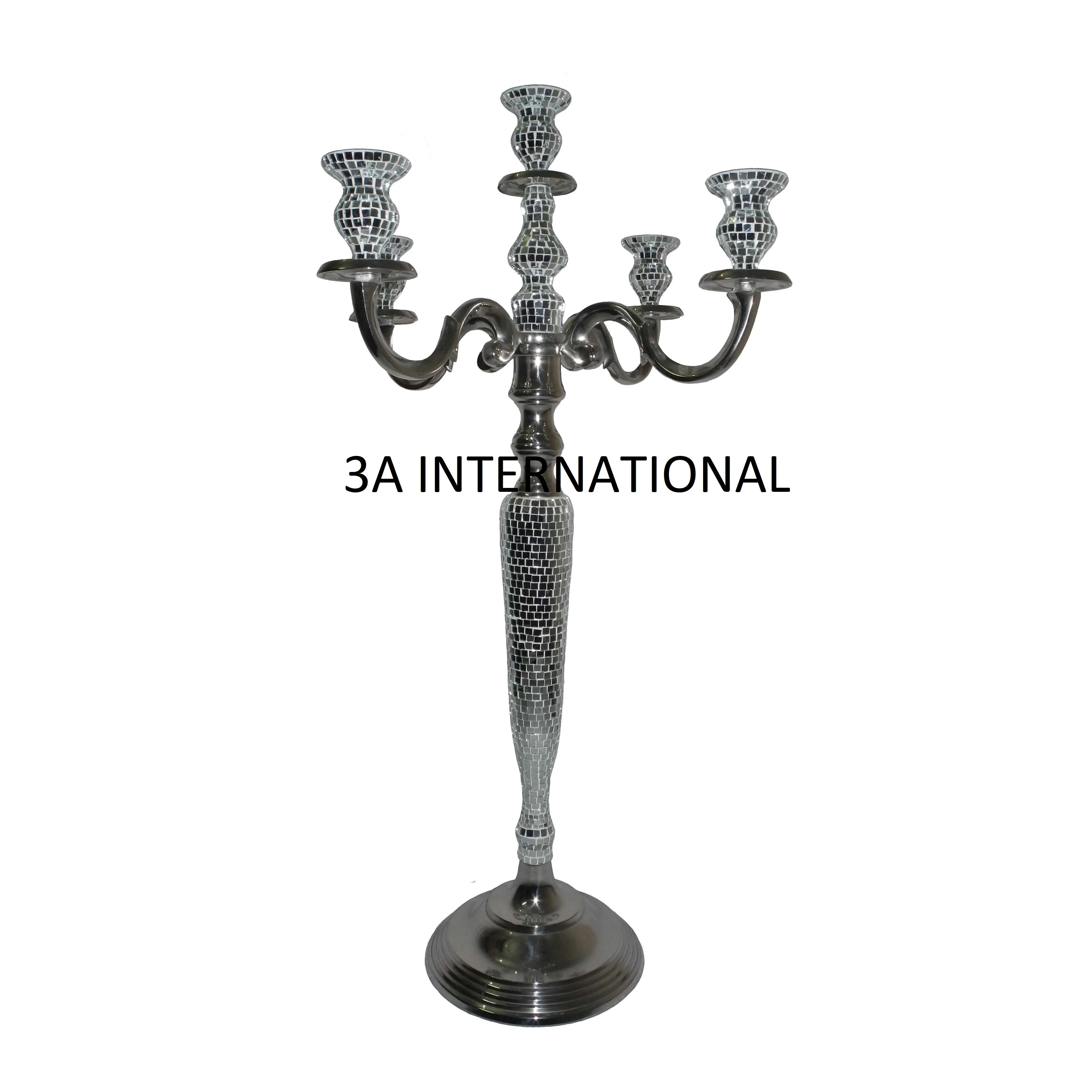 
Metal silver Candlestick candle stand crystal candelabra centerpieces wedding decoration 