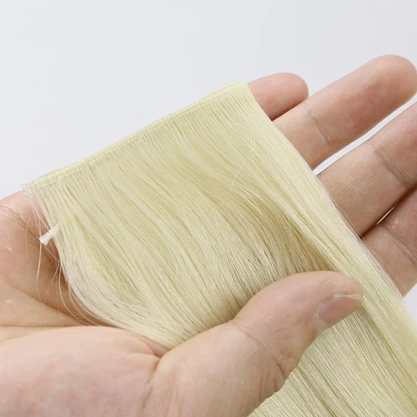 

New Product Genius Hybrid Weft Hand Tied Hair Extensions Cuticle Aligned European Virgin Hair Supply Hair Vendors Samples