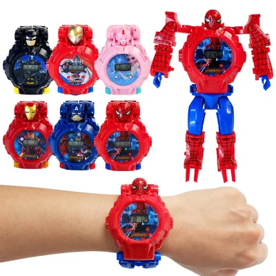 

2020 Best Seller cartoon manual robot children's toy Deformation electronic watch