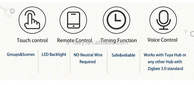 Tuya Smart Home Lighting ZigBee US standard 3 gang Neutral &Live Touch Dimmer Switch - ANKUX.COM