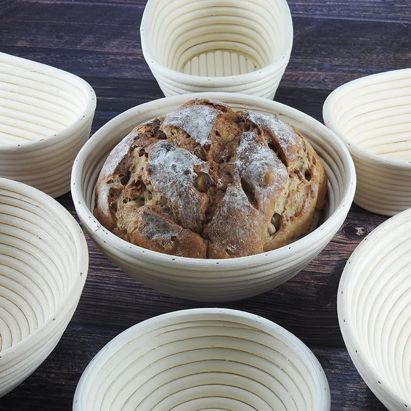 

Rattan Round Oval Cloth Liner Baking Bowl Dough Scraper Lame Blade Whisk Banneton Bread Proofing Basket Set