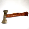 DAMASCUS STEEL TWISTED PATTERN HUNTING DOUBLE CUTTING EDGE AXE WITH WOO HANDLE