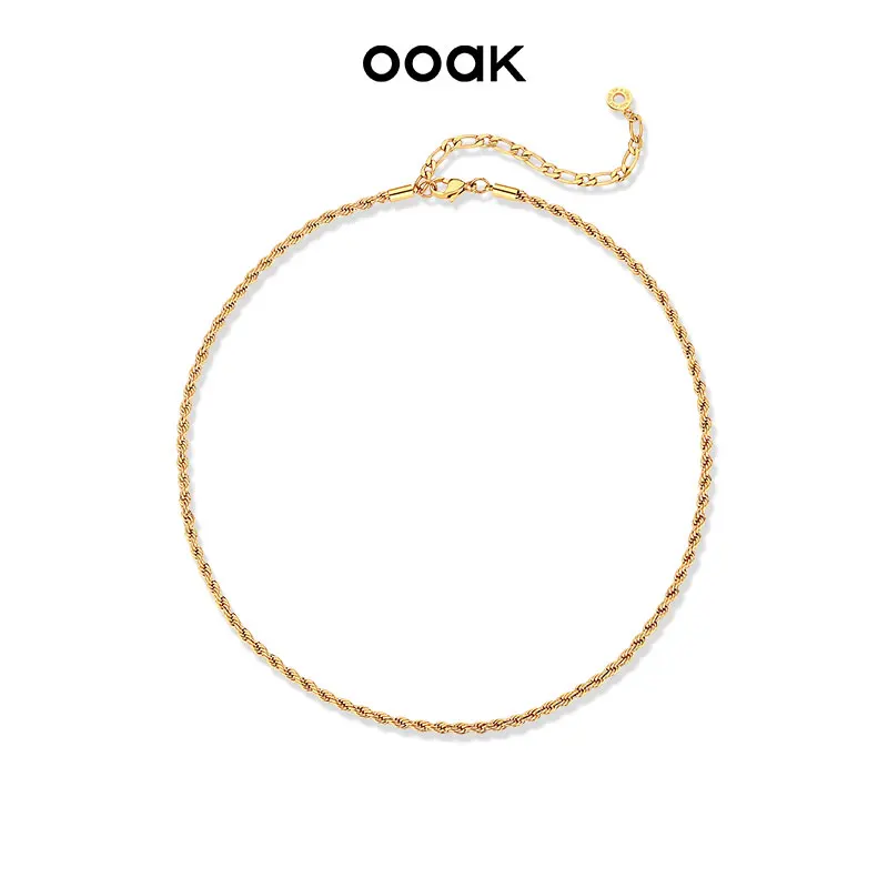 

Free Sample OOAK Chains3.0 French Rope Chain Necklace - Classic Hiphop 18K Gold PVD Plated on 316L Stainless Steel Necklace