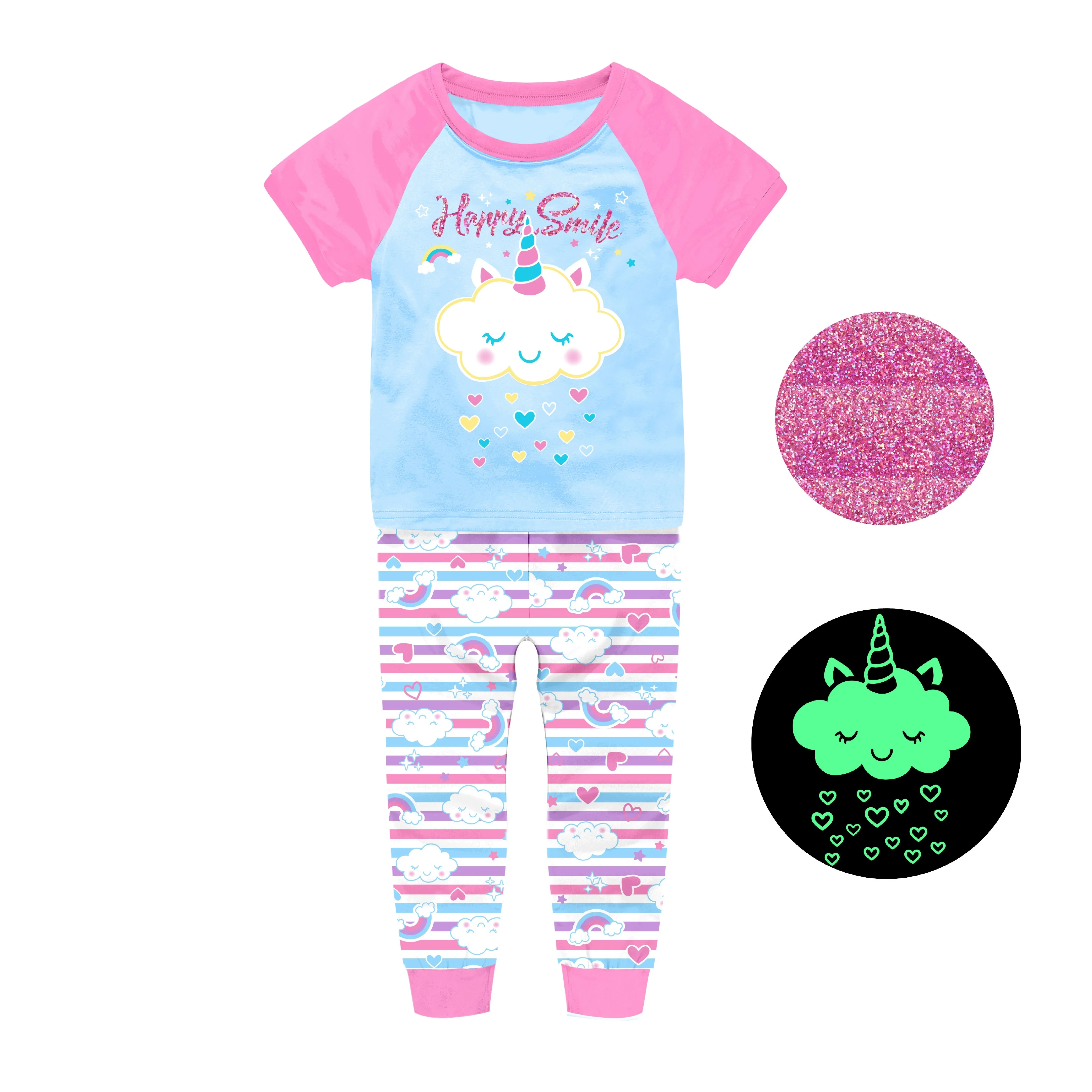 

Girls' Pajamas Cute PJ Sets Kids Nightgowns glow in the dark design
