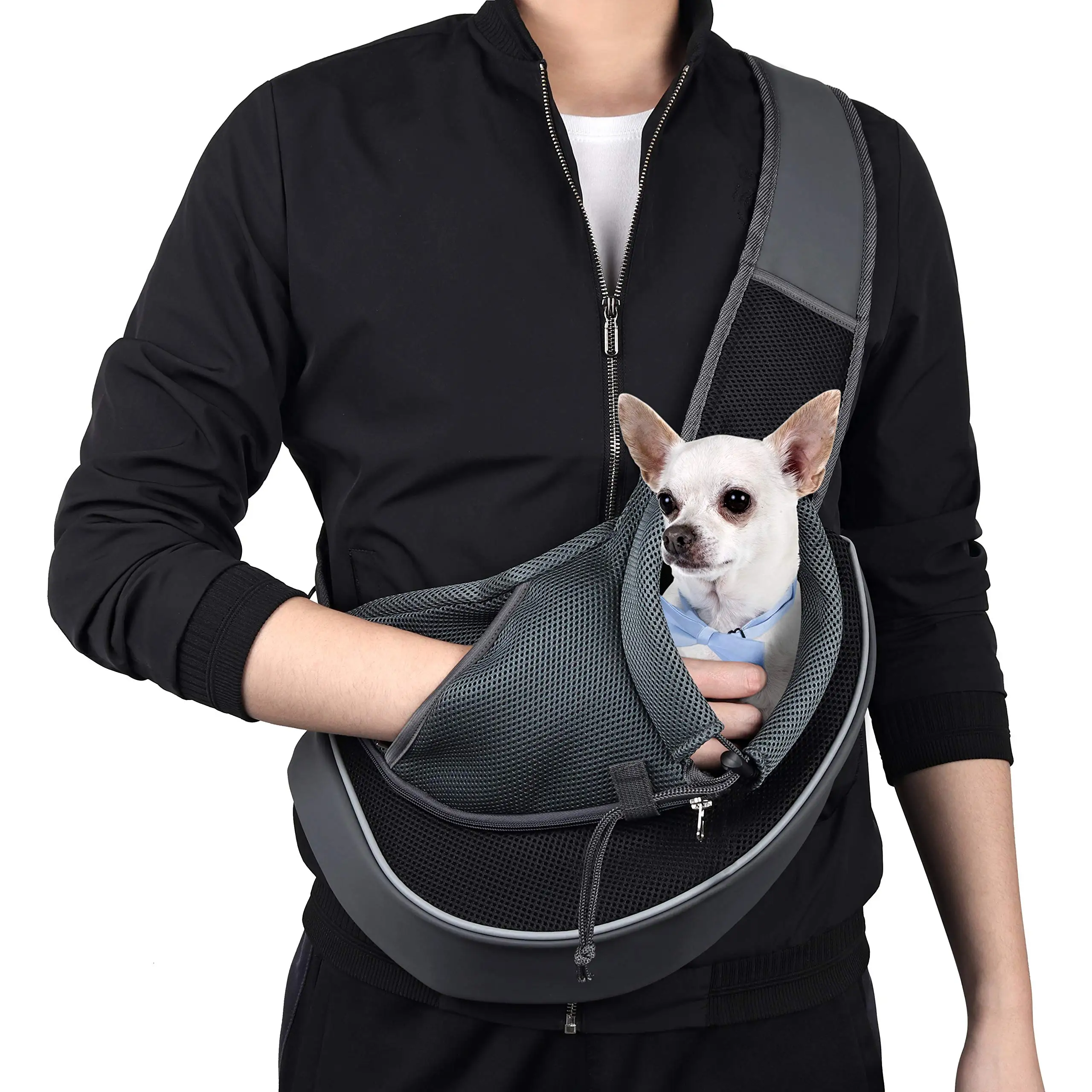 

New manufacturer Hands Free Sling Shoulder Messenger Bag Pet Outing Carrier Lightweight Foldable Breathable Puppy Travel Bag, Picture