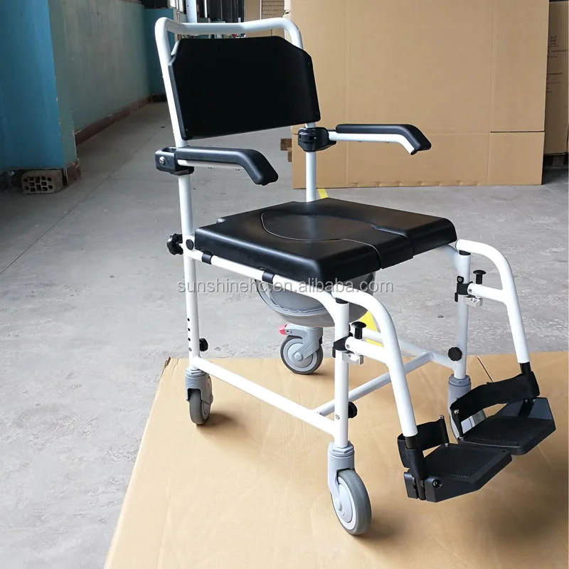 Hospital Bathroom Toilet Chair Commode Durable Aluminum Mobile Chair ...