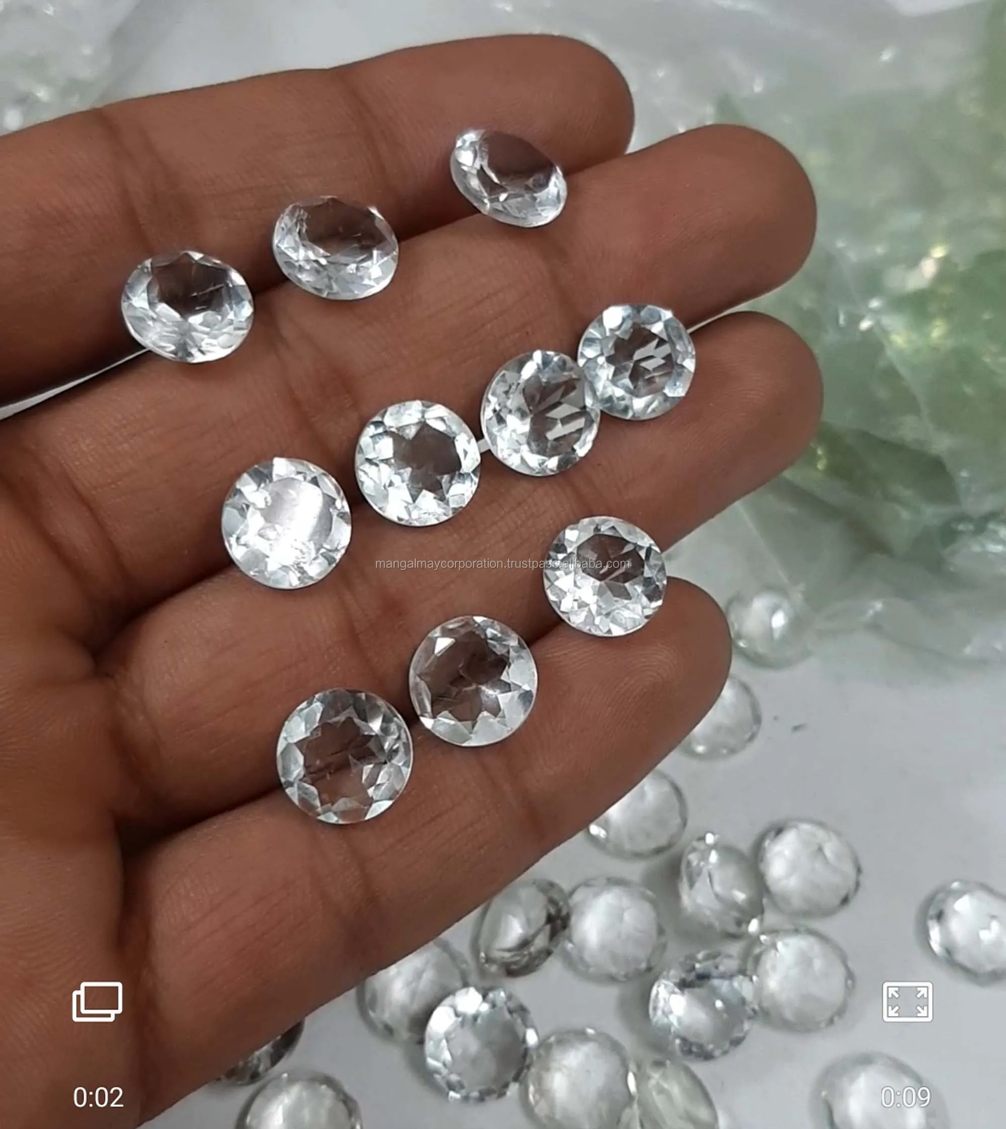 Quality A+ Crystal Quartz Zircon Gemstone Round Faceted Wholesale ...