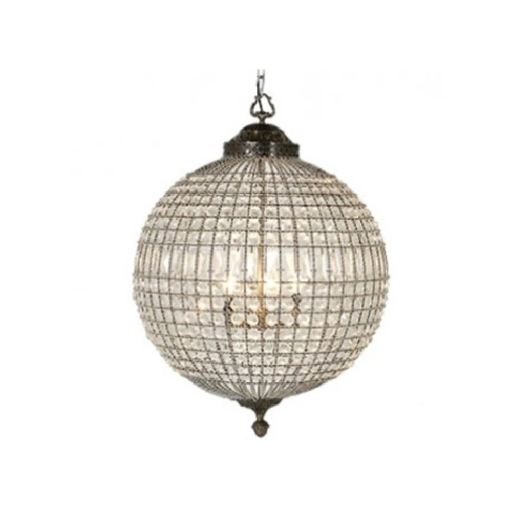 Large Bronze Antique Ceiling Lamp Globe Ball Chandelier Supplier