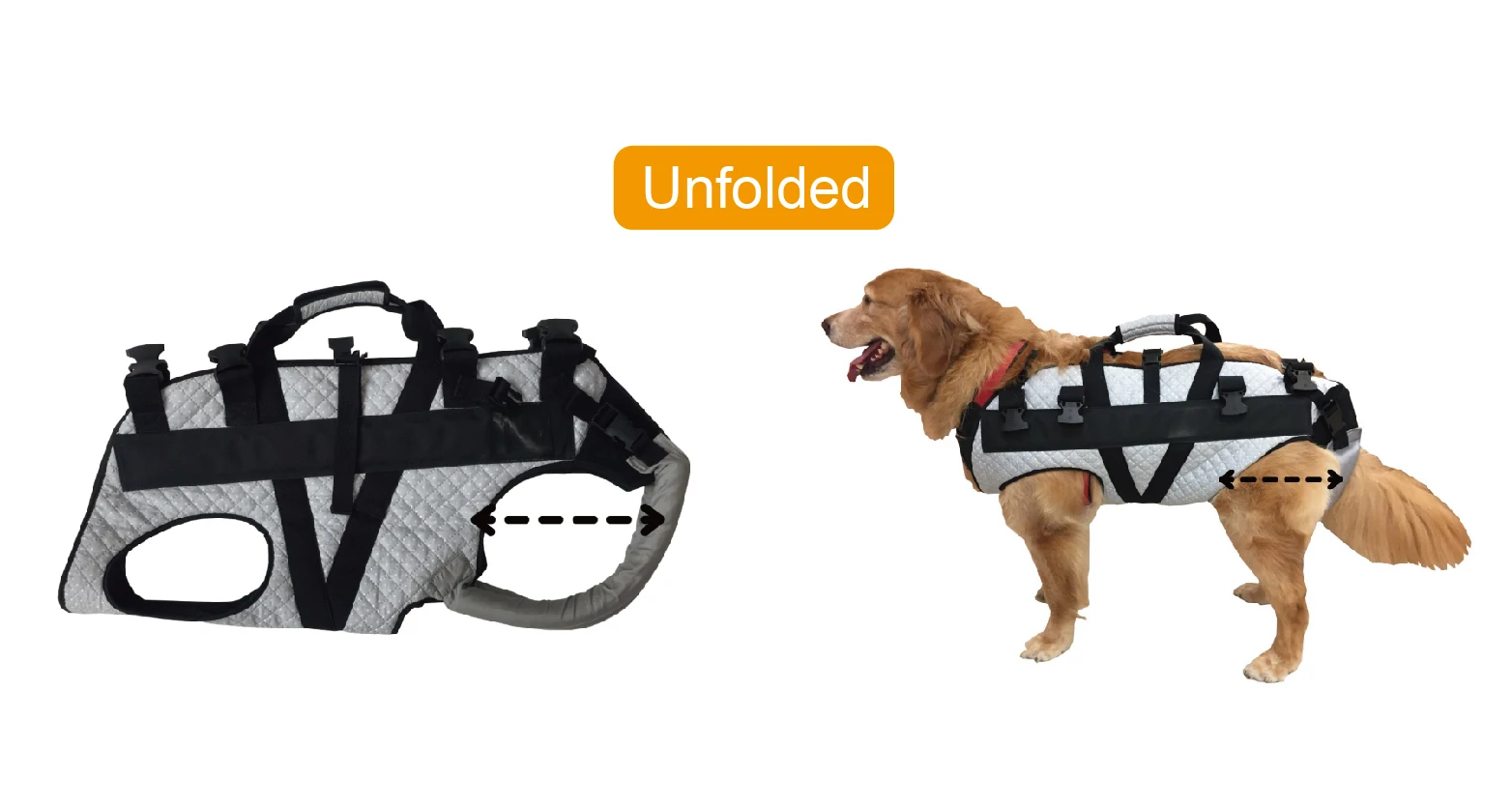 Dog Vest Harness Adjustable For Elderly Dog Rehabilitation Wheelchair