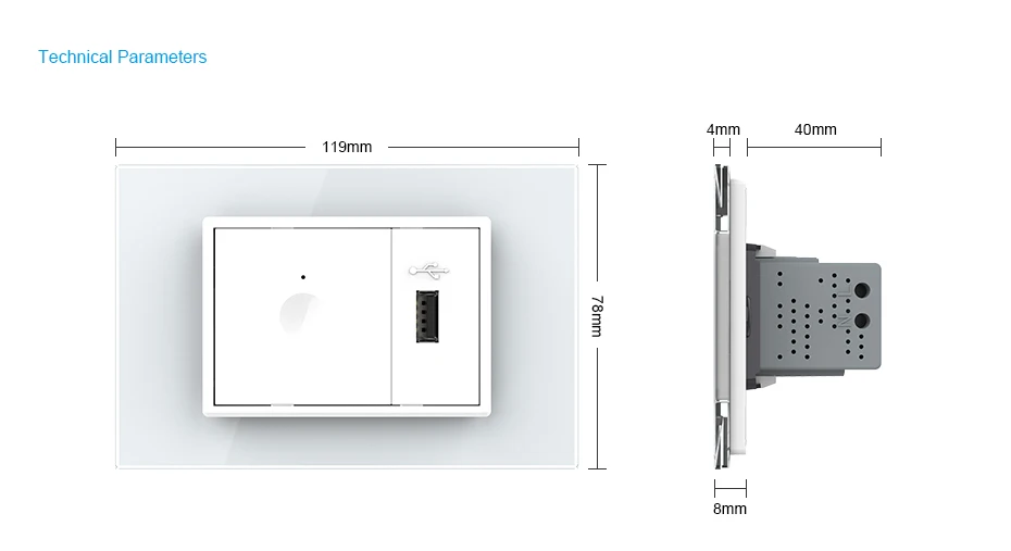 902603312 user-friendly luxury wireless zigbee wall usb socket - ANKUX.COM