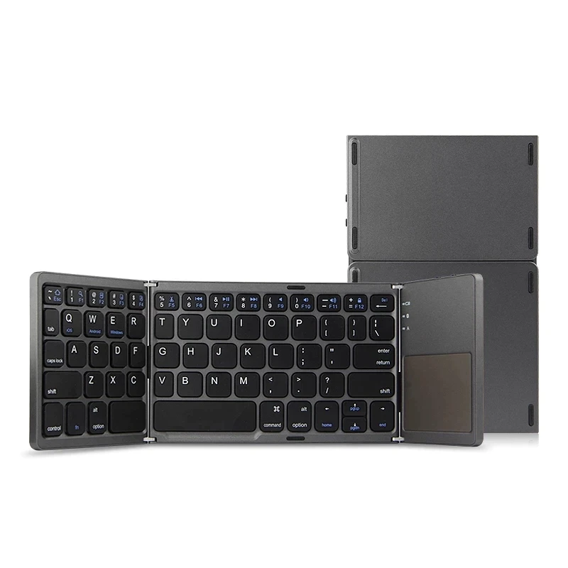 

portable mini foldable keyboards BT Wireless Keyboard with Touchpad Mouse for Windows,Android,ios,Tablet ipad,Phone, Black or customized
