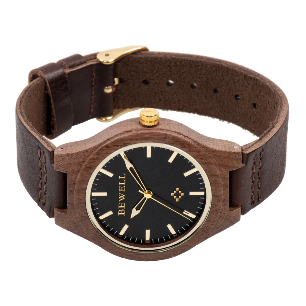 

High Quality Men Women Wooden Watch with Leather Band Original Wrist Watch Hot Clock Customer Logo OEM Design