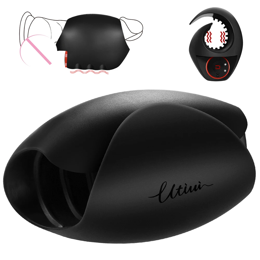 
Male Masturbator Cup Handheld Liquid Silicone Vibrating Masturbation Toys with 7-Frequency Powerful Bullet Vibrator 