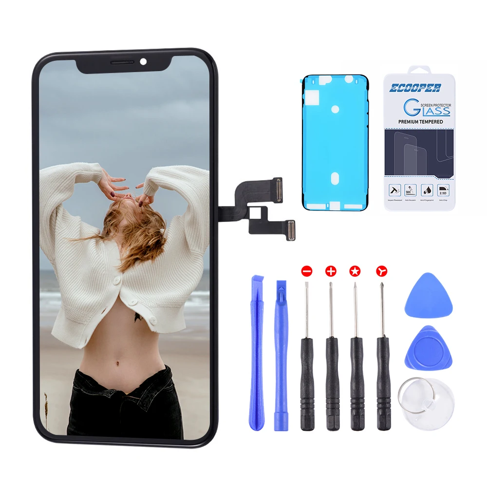 

Drop Shipping For iPhone X with Waterproof Sticker Tempered Glass Repair Kit Elekworld LCD Display Screen Replacement
