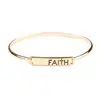 Stainless Steel Custom Jewelry Blank Engraved Bar Meaningful Word Message Faith Hinge Plate Bracelet