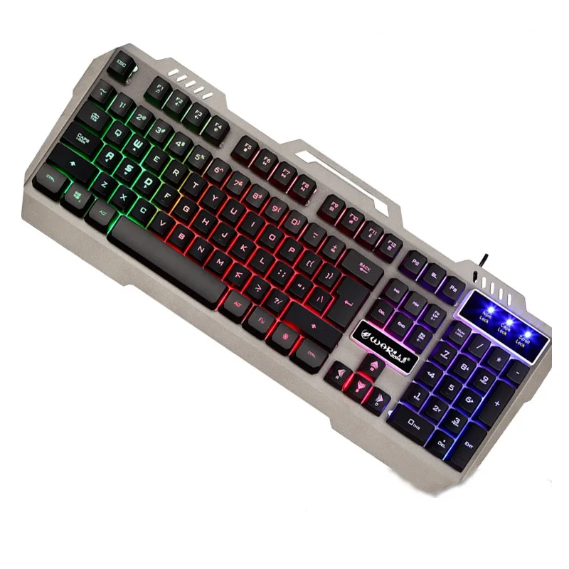 

Cool War Wolf K-12 Silver RGB Best Sell gaming mechanical wired keyboard for game lover