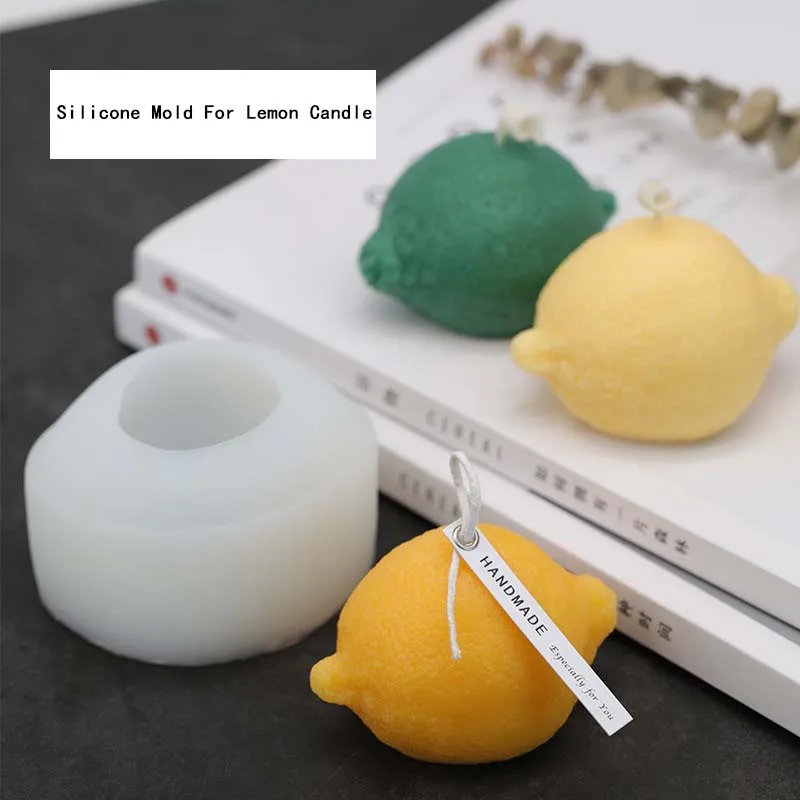 

3D Pastry Baking Chocolate Mousse Cake Soap Making Lemon Candle Silicone Mold for Homemade, White