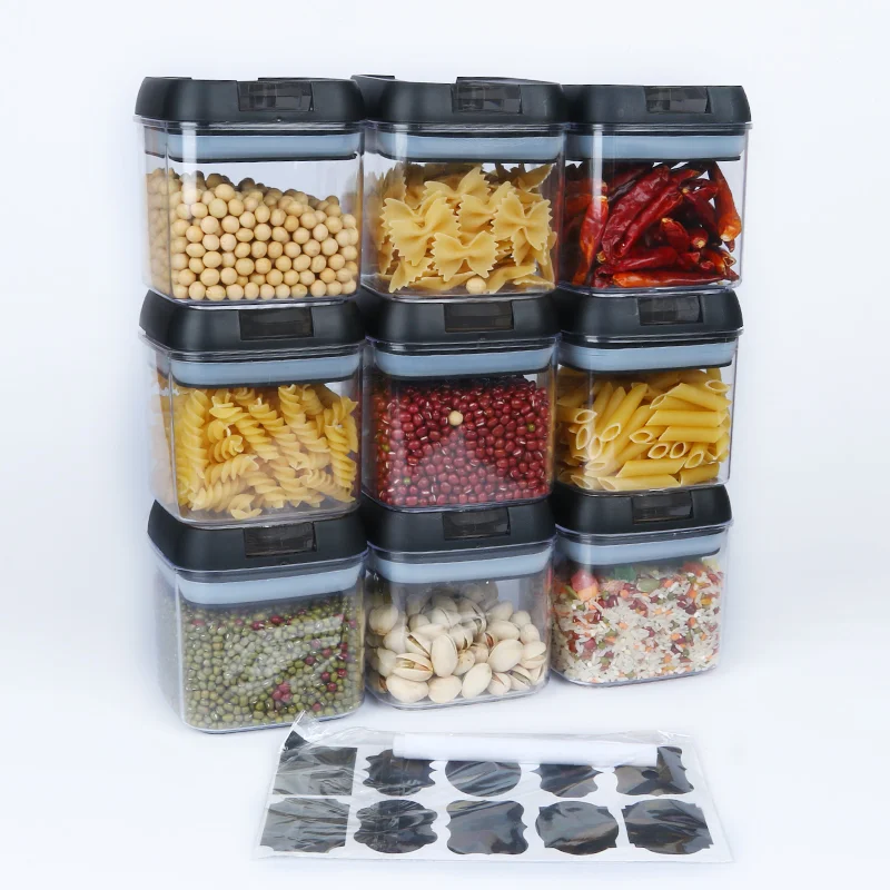 

9 Pack Airtight Food Storage Container Set - Kitchen & Pantry Organization Containers - BPA Free Clear Plastic Kitchen