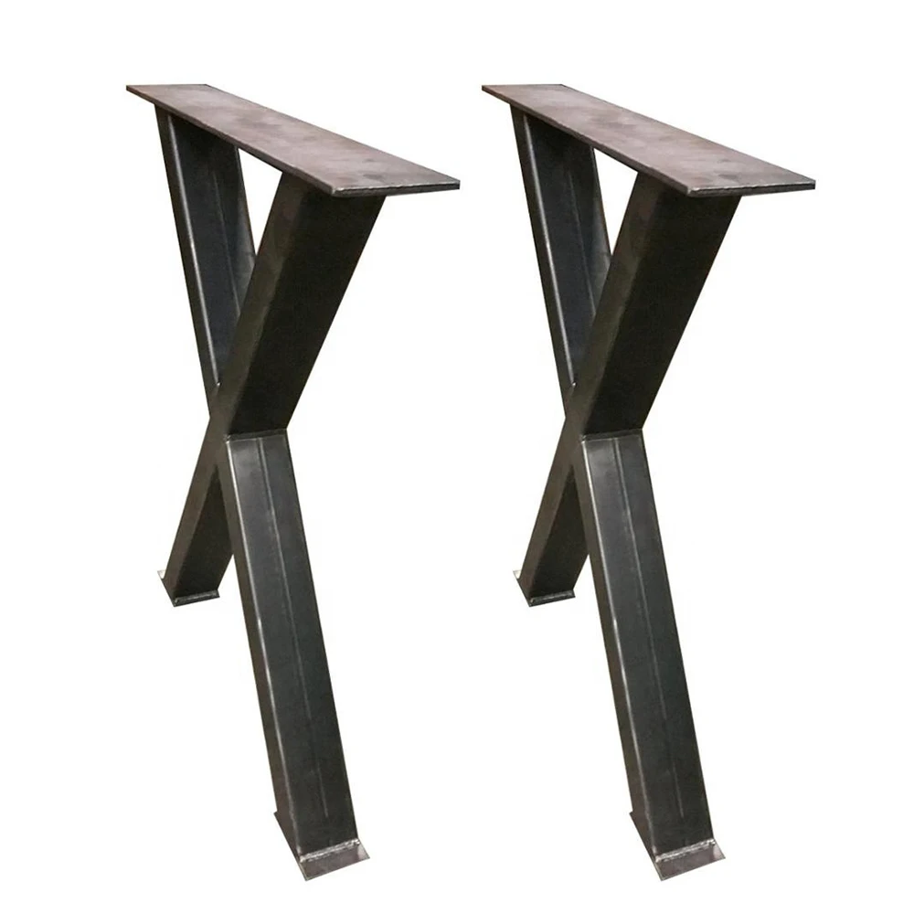 Raw Steel Heavy Duty Industrial 28 Inch Table Feet Metal Base Furniture