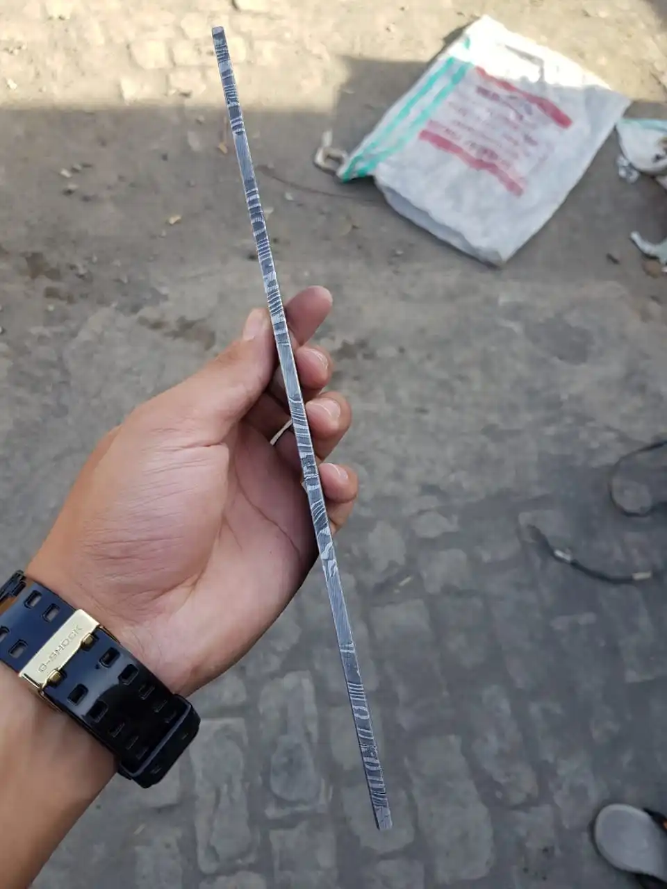 
Damascus steel mosaic basket pattern billet 