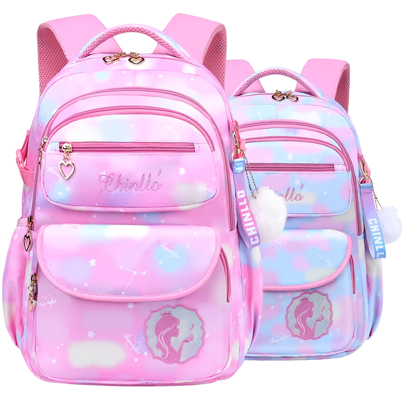 

Schoolbags for Girls Children Princess Lovely Mochila Big Size Backpack for Boys Girls Primary Students School Backpack 6608, Pink, blue