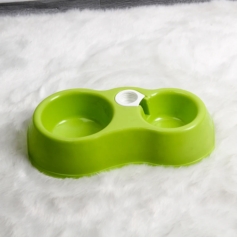 

Wholesale Candy colors pet food feeder 2 in 1 Plastic Automatic watering cat bowl, Customized