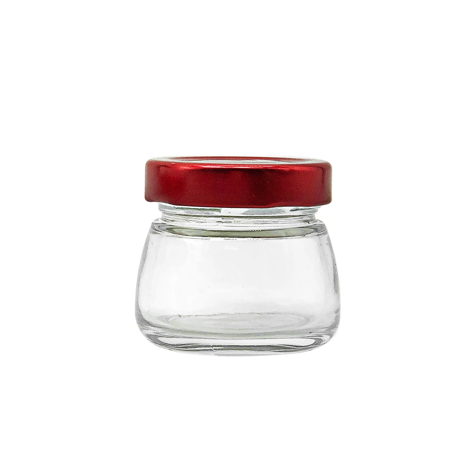 

free sample small round 50ml 100ml jam Honey glass container edible bird nest glass jar with tinplate lid, Transparent