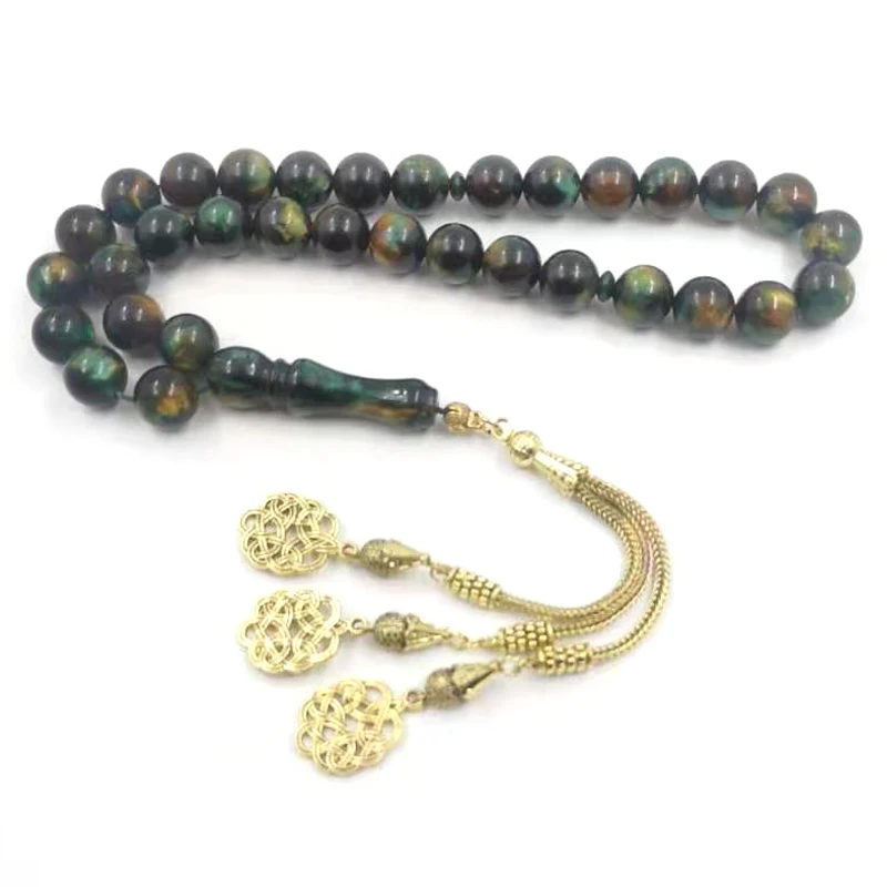 

Tasbih Green resin 33bead bracelet muslim 2021 new fashion islamic product misbaha Ramadan Eid gift arabic accessories on hand