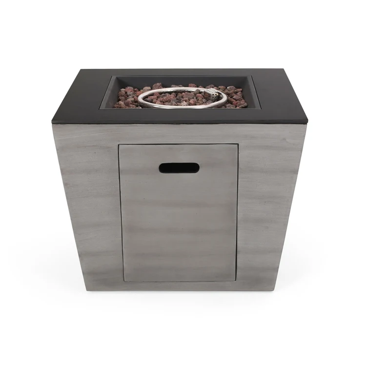 

Outdoor Modern 30-Inch Square Fire Pit, Matte black