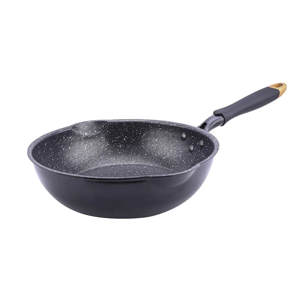 

Amercookeuropean and American Warehouses Kitchen Fry Pan Marble Coating Frying Pan Non-stick Frying Pans & Skillets KOREA GOLD