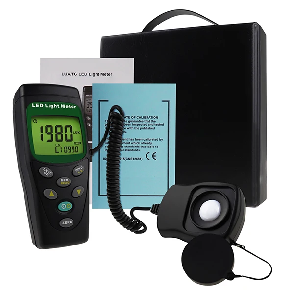 Handheld Lux Meter Photometer Lux/fc Led Light Meter With Range Up To