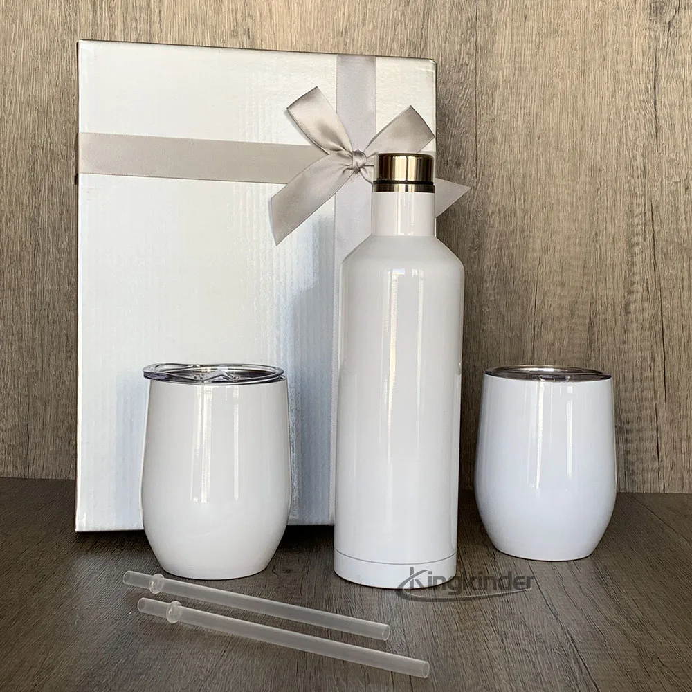 Sublimation Wine Set 17oz Wine Bottle 12oz Stemless Wine Tumbler