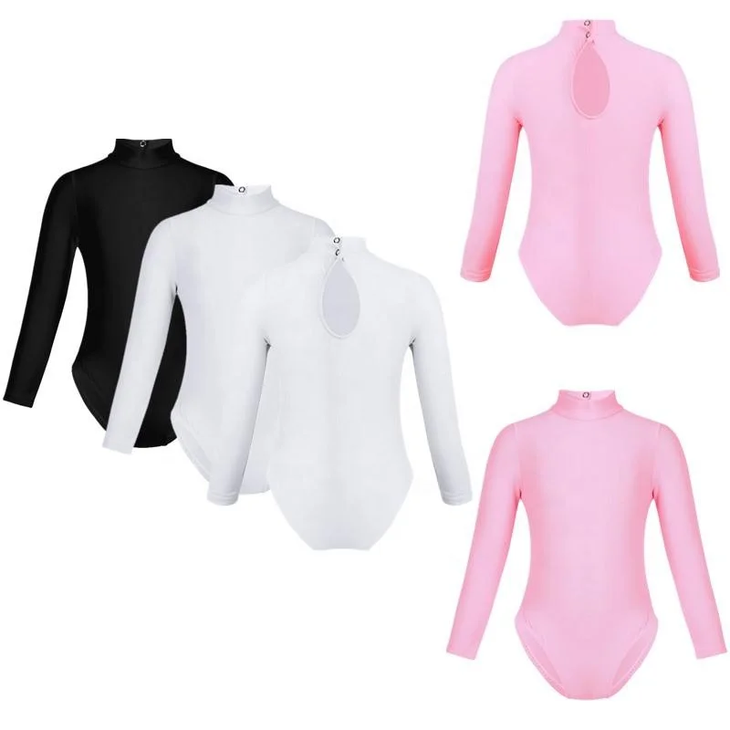 

Kids Girls Long Sleeves Button Ballet Dance Gymnastics Leotard Jumpsuit Dancewear