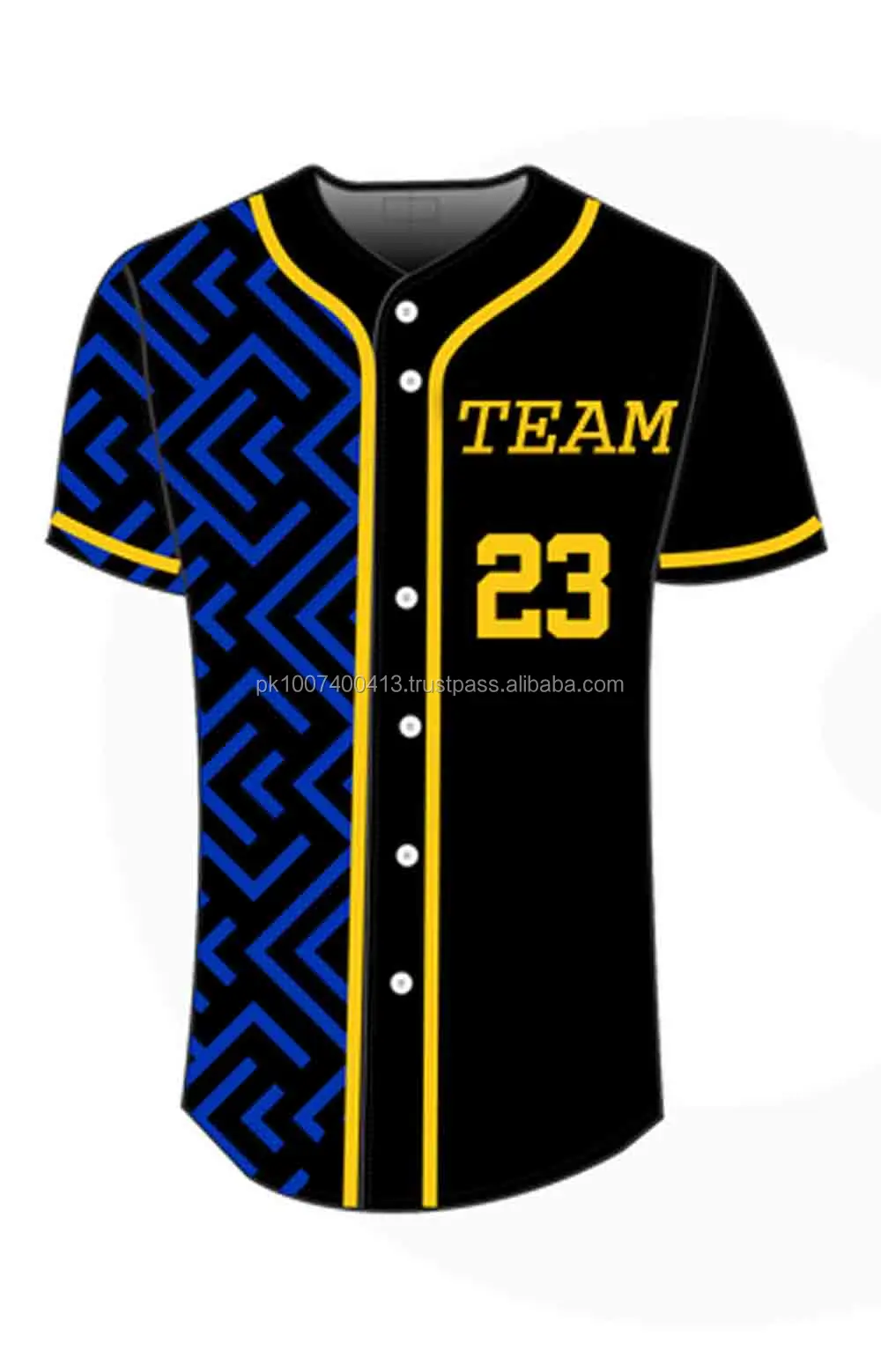 black and yellow baseball jersey