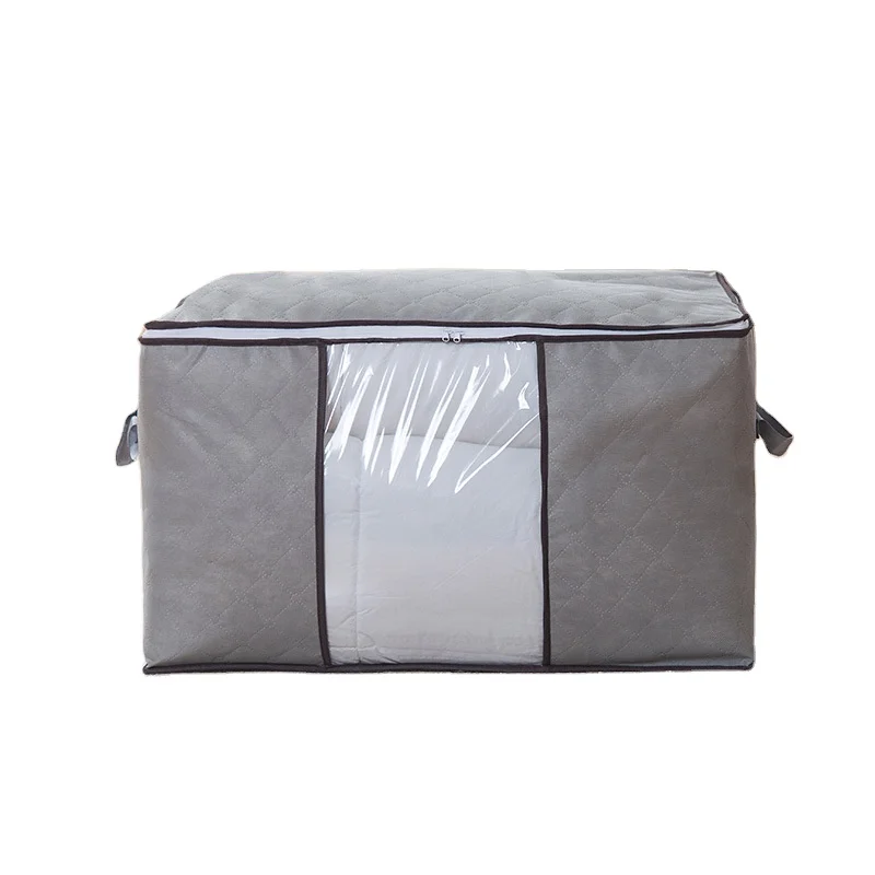 

Large Capacity Comforters Storage Bag Organizer with Zippered,Foldable Non-Woven Wardrobe Quilts Storage Bags with Clear Window