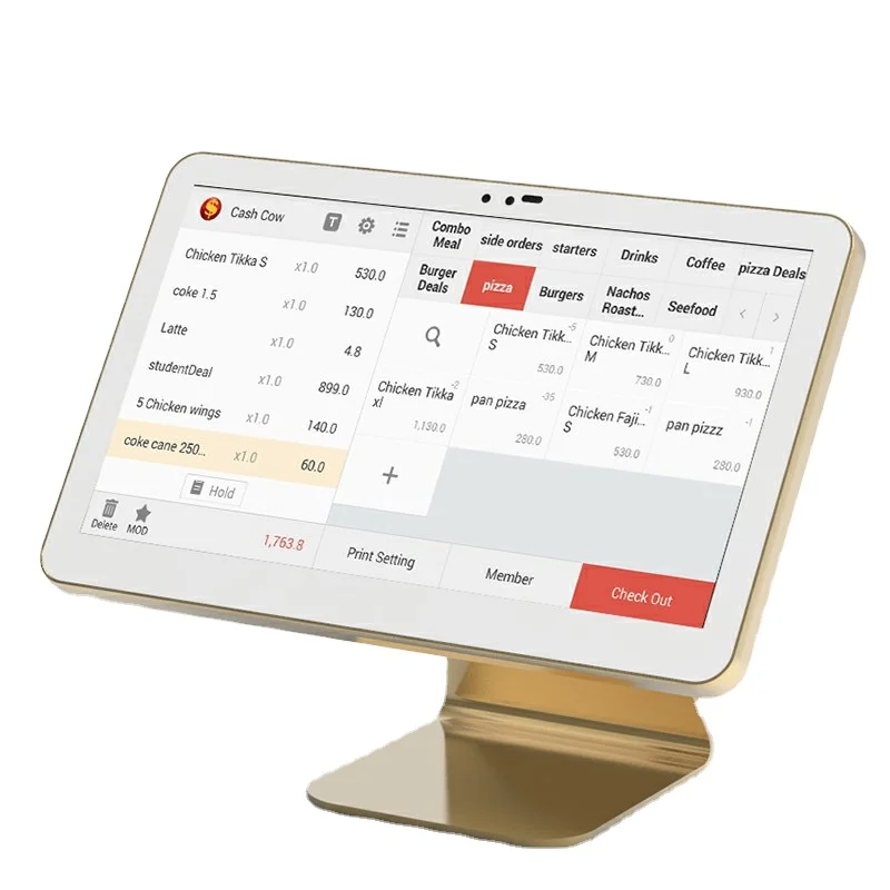 

15.6'' android pos device with life long free use pos software, White