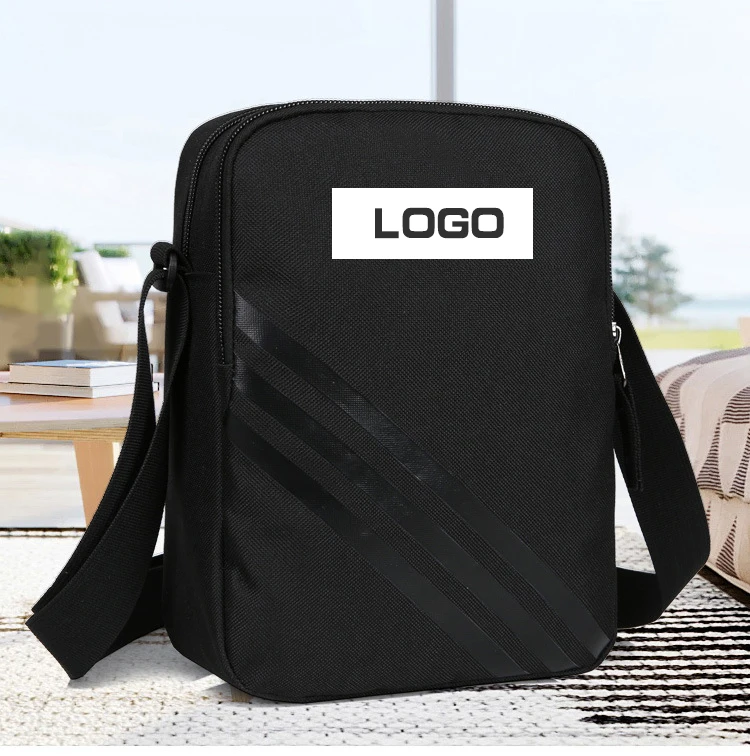 

Fashion custom mini cross sling messenger bag for long single strip women mens lady shoulder bag, Black