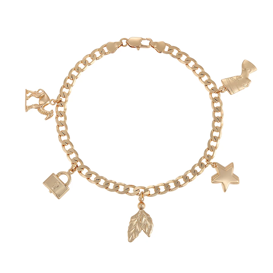 

77058 Xuping new design copper jewelry 18k gold color charm bracelet/ anklet for women
