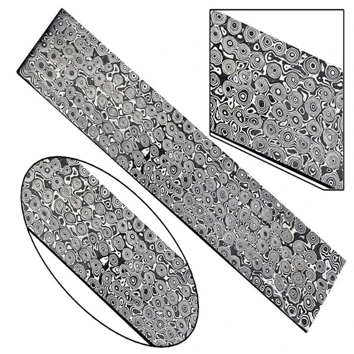 
CUSTOM HAND MADE DAMASCUS BILLET BAR WITH RAIN DROP PATTERN FOR MAKING THE BEST QUALITY KNIFE 