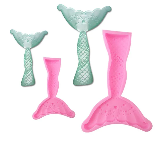 

Y196 Mermaid Tail and Fin Silicone Mold for Sugarcraft Fondant Cake Decoration, Random