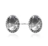 Natural Green amethyst gemstone studs 925 sterling silver women zodiac earring