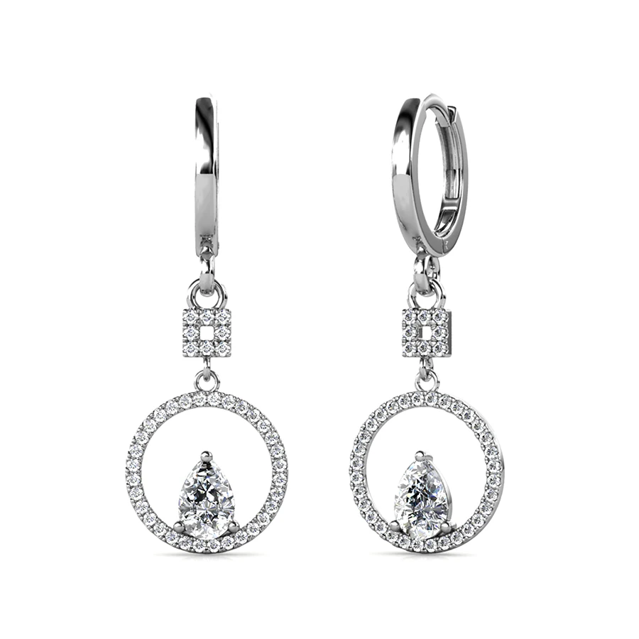 

Destiny Jewellery 2021 New AAA Zircon Gold Plated Brass Jewelry Huggie Hoop Circle Dangle Earrings Gift For Her