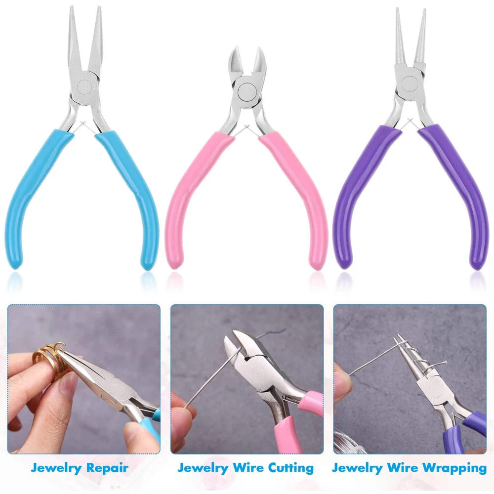 Stainless Jewelry Making Tools Set Plier Round Nose Plier Scissor 