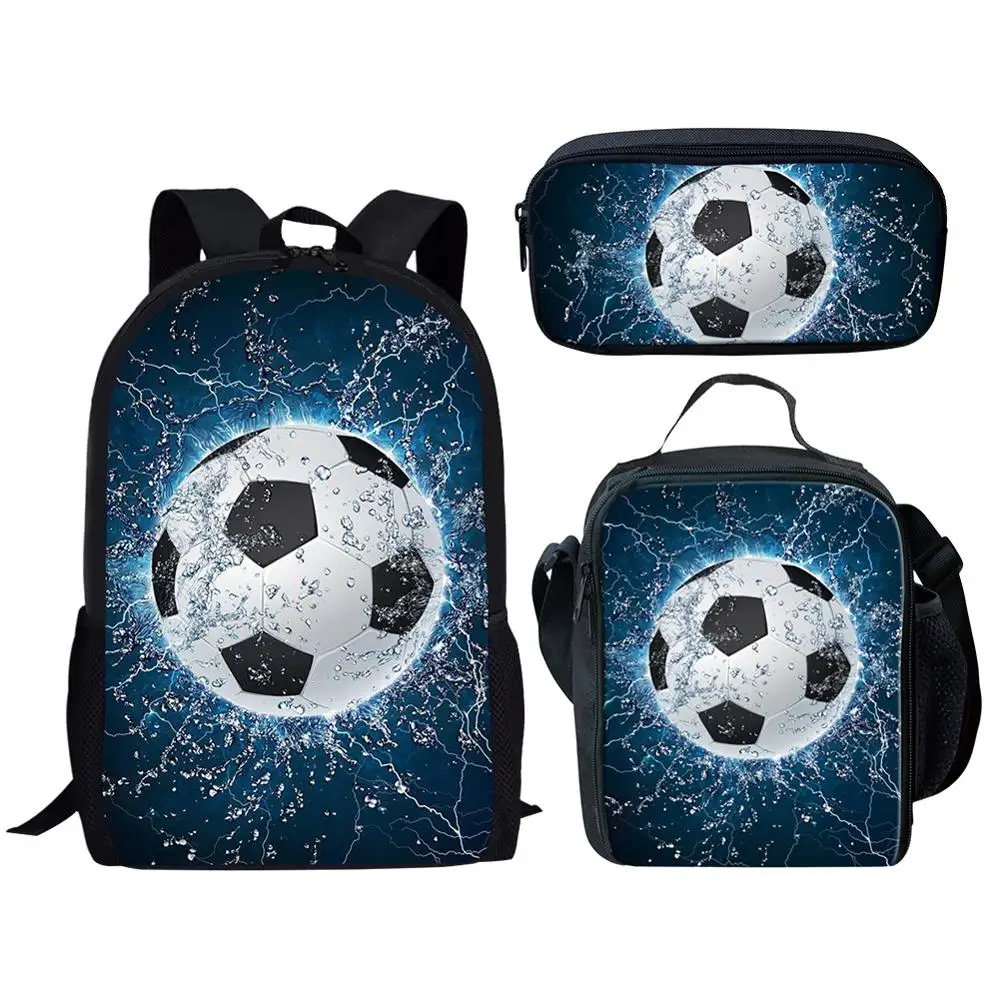 

Football 3D Print School Backpack for Children Sports Bookbag Daypack for Kids