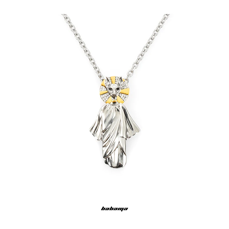 

Free Sample Babama Animal Wonderland Bastet Pendant Rope Chain Necklace - 2022 Trendy 925 Sterling Silver Necklace