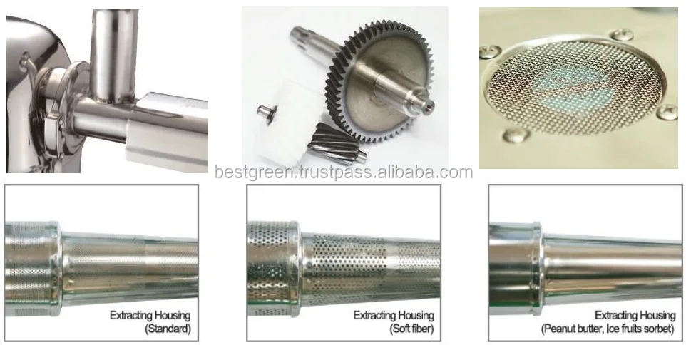 100% Stainless Steel twin gear Juicer spiral screw cold press juicer for Home Use with 304,316 stainless EDC free Made in Korea