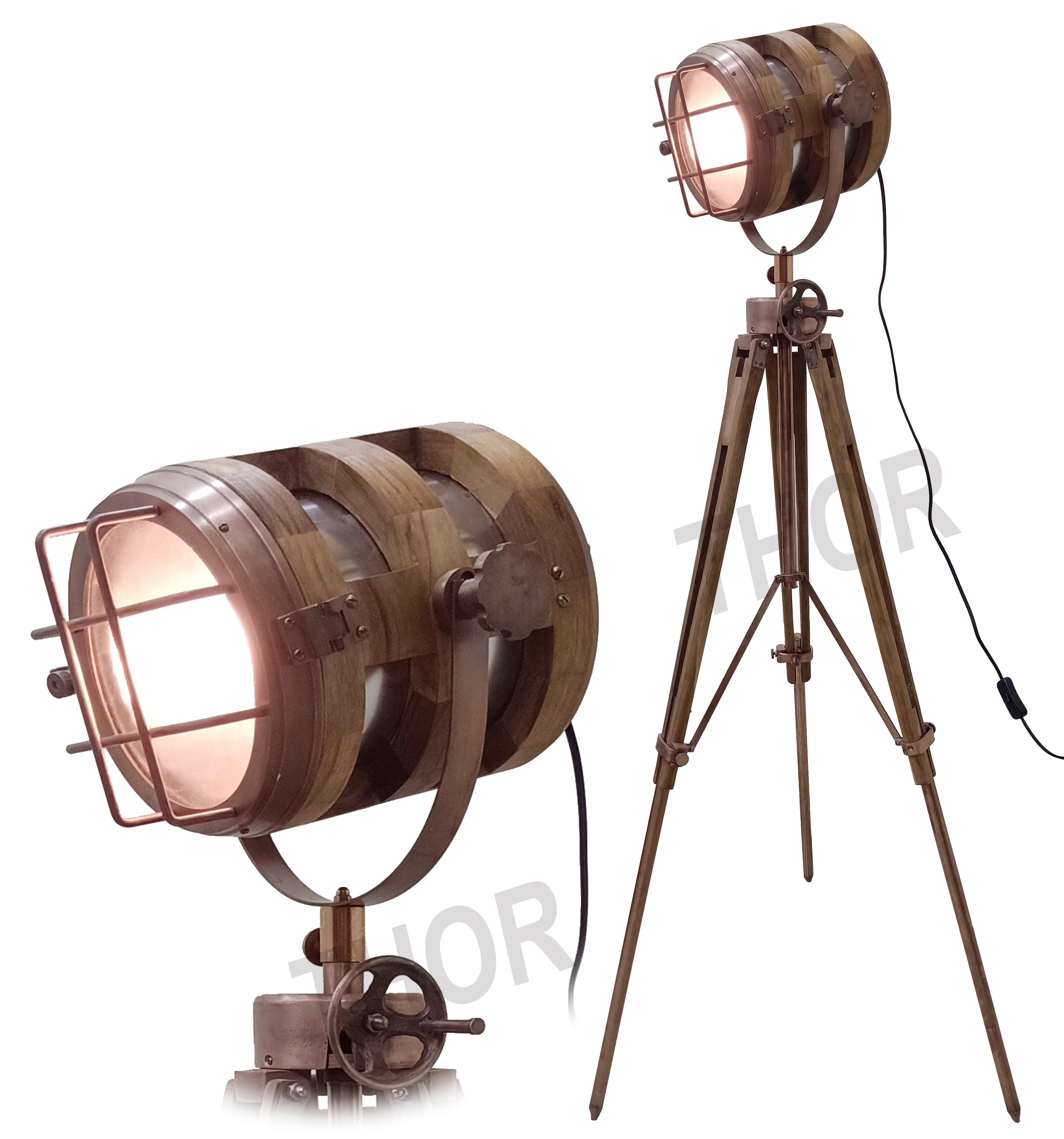 Standing Big Retro Tripod Floor Lamp Lights Searchlight Floor Light