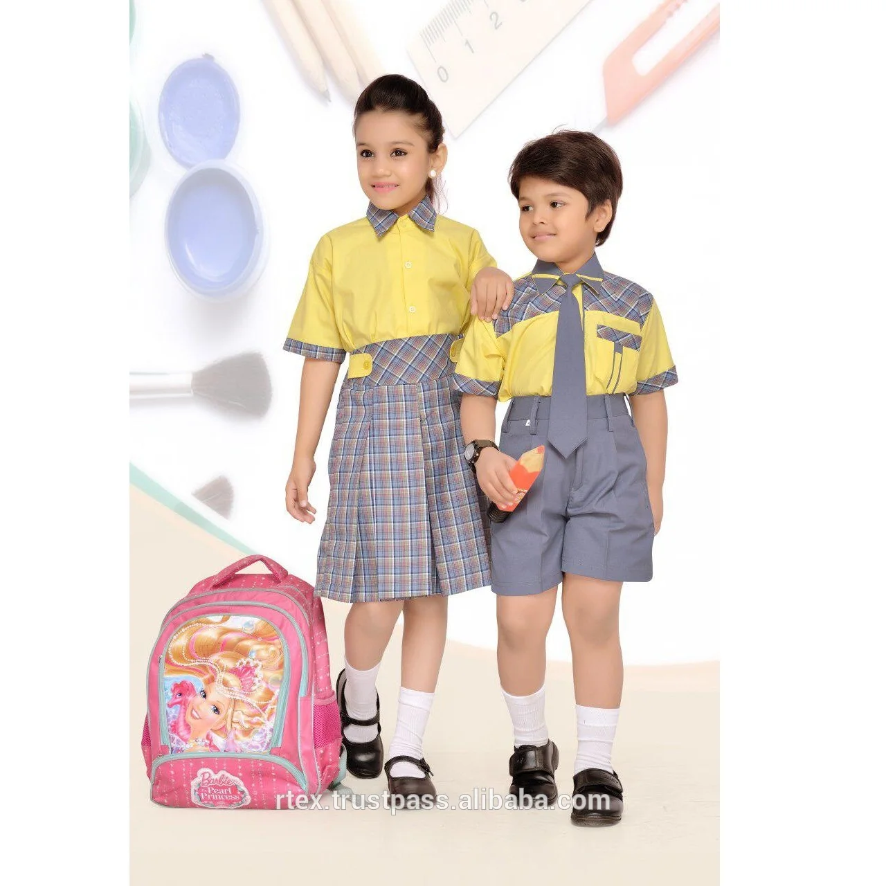 
Customized school uniform with school logo embroidered or printed for all age - S32 